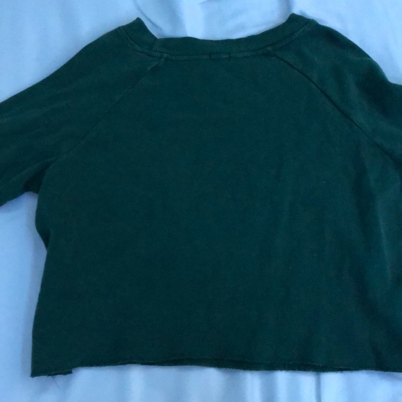 John galt dark Green cropped Long sleeve top - Picture 3 of 3